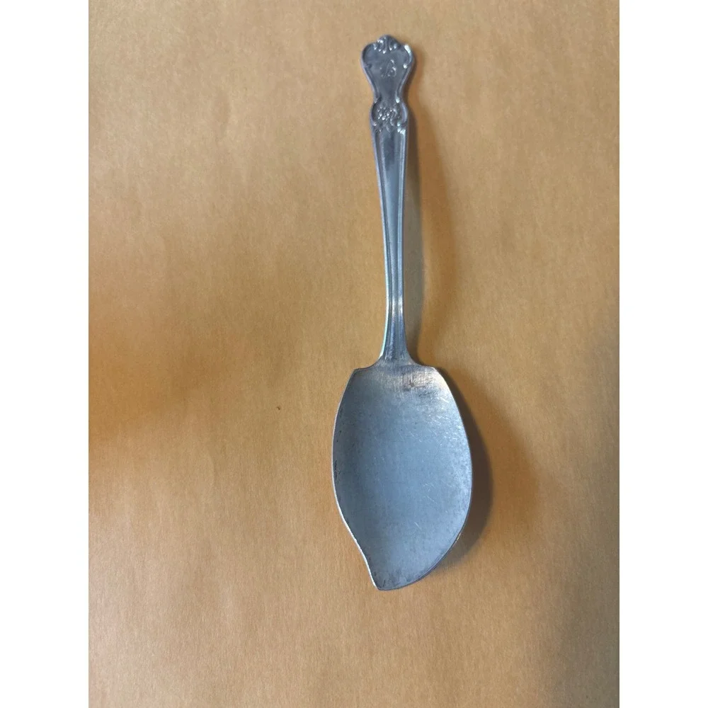 Old‎ Company Plate Jelly Server Spoon Monogram B Silver Silverplate Floral Rose